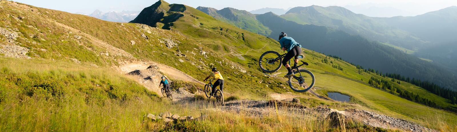 Biker auf den Trails in Saalbach Hinterglemm | © Moritz Ablinger