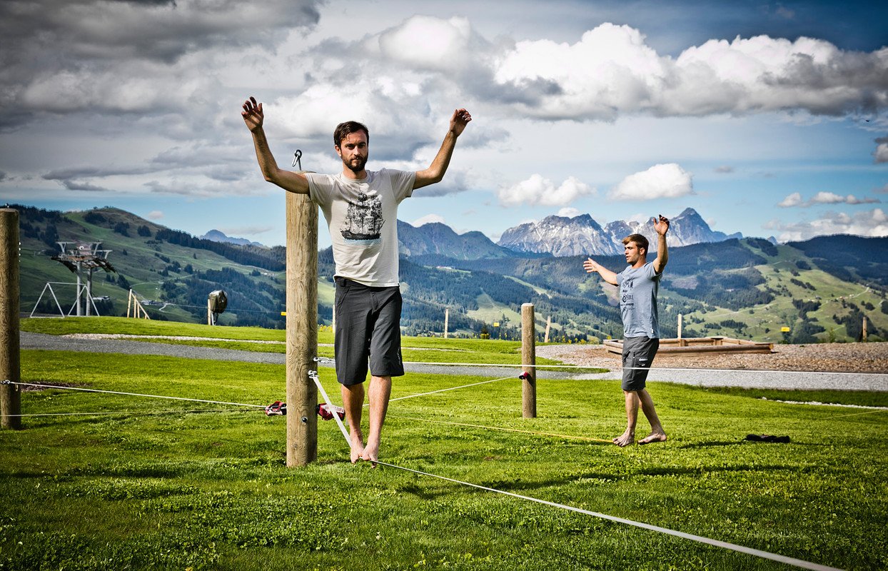 Slackline Parcours Infrastruktur in Saalbach Hinterglemm