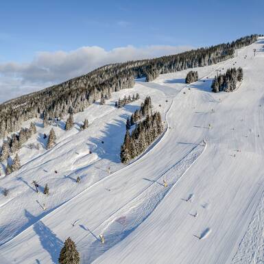 Skicircus Saalbach Hinterglemm Leogang Fieberbrunn | © Andreas Putz Luftaufnahme der Skipiste in Saalbach Hinterglemm | © Andreas Putz