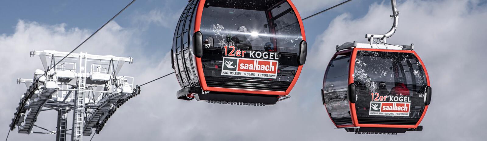 Gondel der 12er-Kogelbahn im Skicircus Saalbach Hinterglemm | © Christian Wöckinger