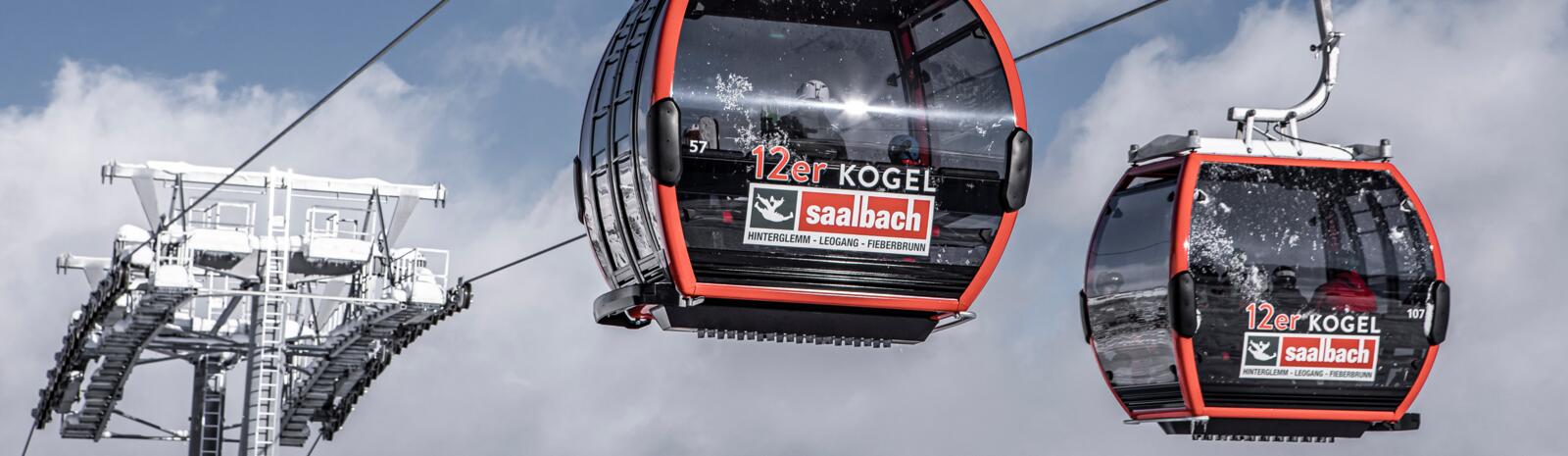 Gondel der 12er-Kogelbahn im Skicircus Saalbach Hinterglemm | © Christian Wöckinger