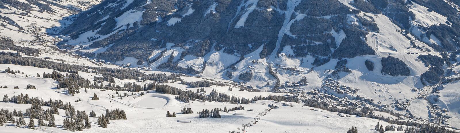 Aerial view of Saalbach | © TVB Saalbach Hinterglemm, Christian Wöckinger