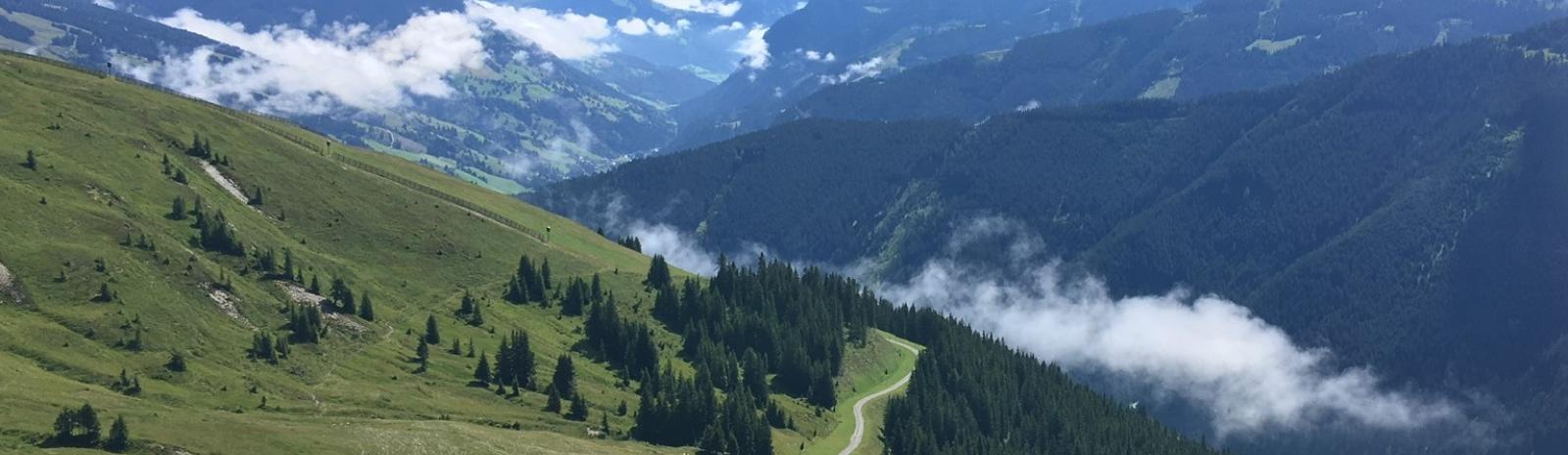 Clouds of mist in the Pinzgau mountains