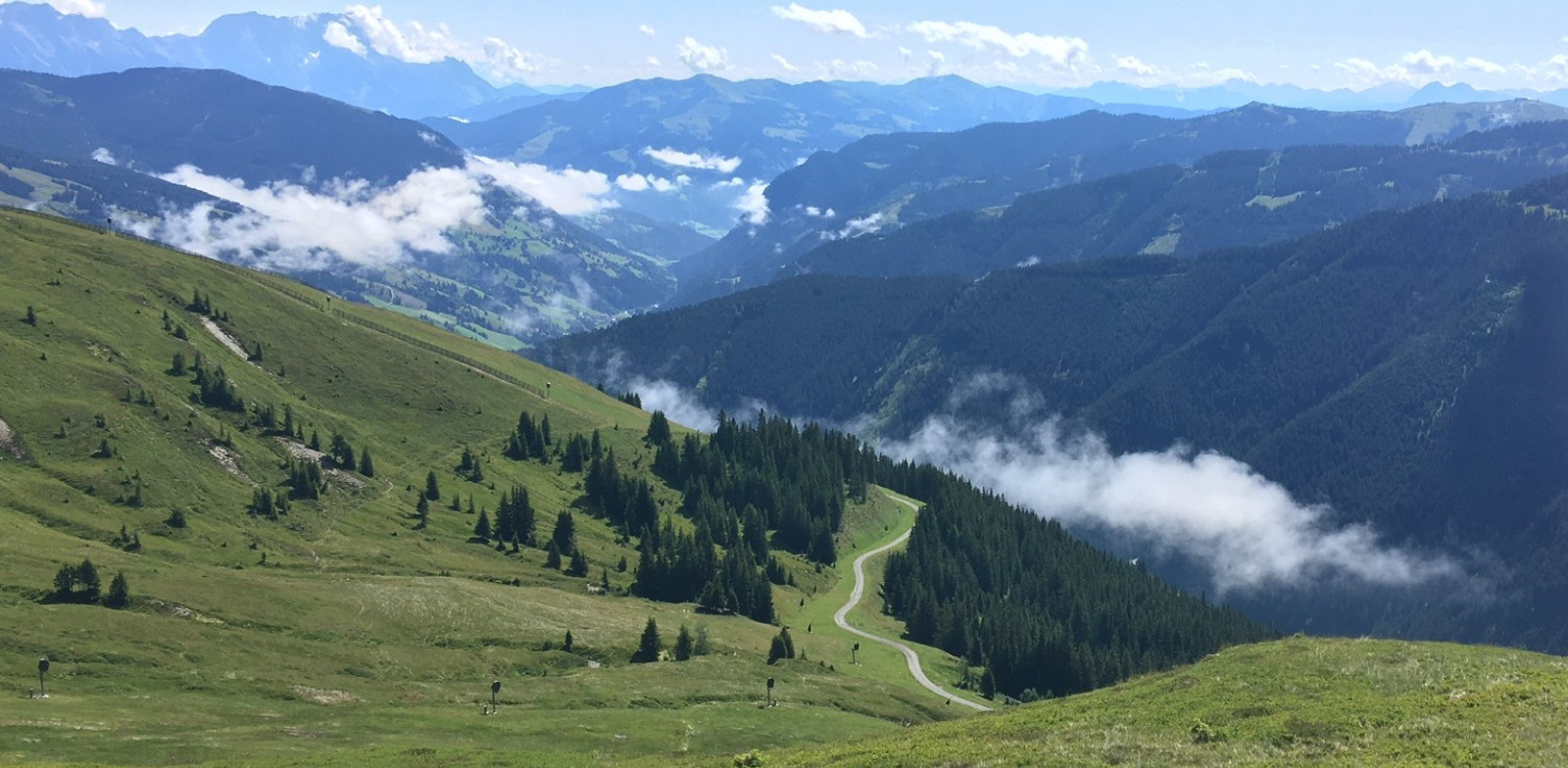 Clouds of mist in the Pinzgau mountains