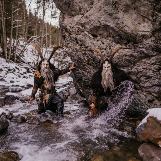 Woodcarved masks have a long tradition in the Alps | © Stoakogler Pass