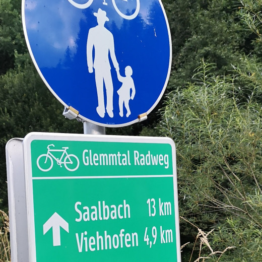 Der Glemmtal Radweg ist gut beschildert