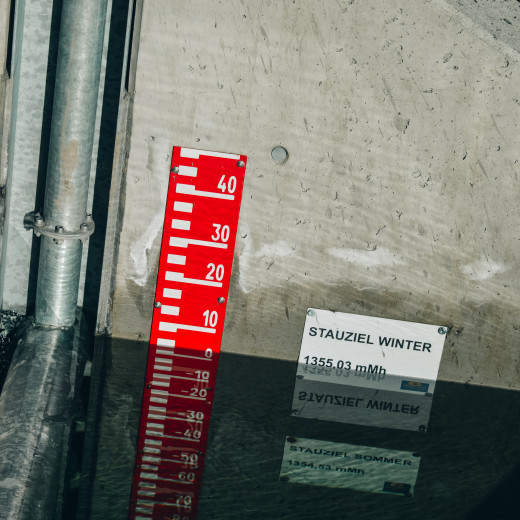 The weir controls water level and outward flow