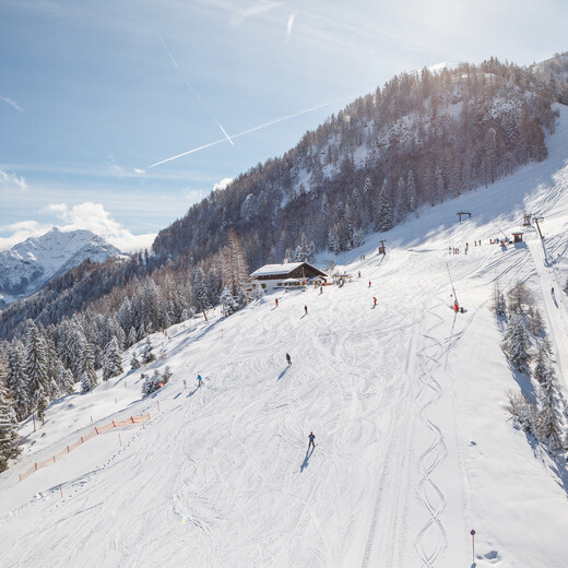 Die Piste beim F6 Zillstattlift in Fieberbrunn Die Piste beim F6 Zillstattlift in Fieberbrunn
